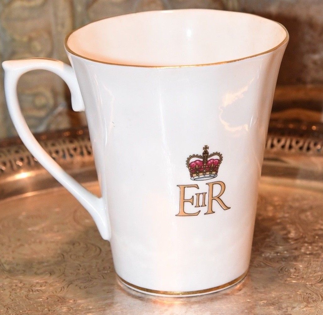 Silver Jubilee MUG TEA CUP Elizabeth II Porcelain Regency REGENCY