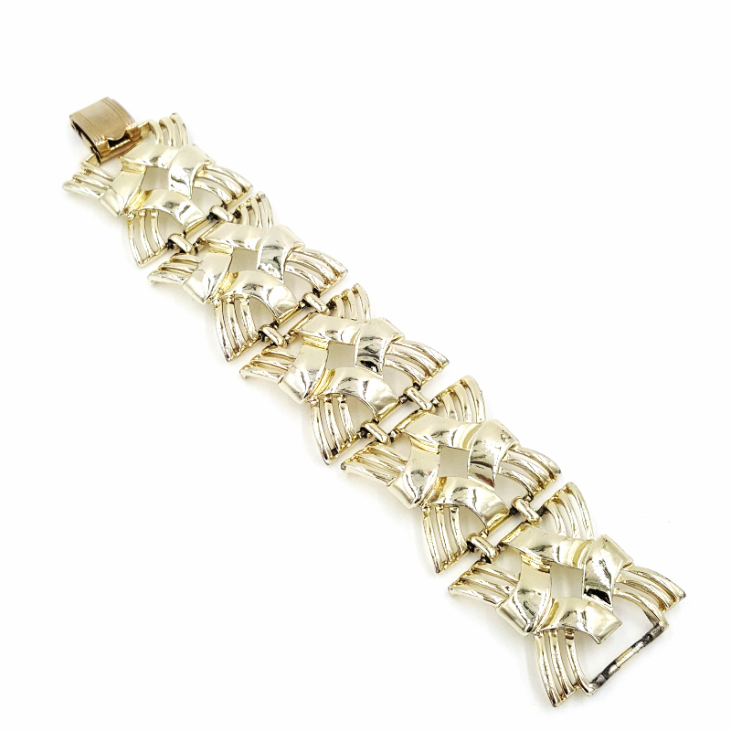 Coro Gold Basket Weave Bracelet, Mid Century Vintage Bracelets