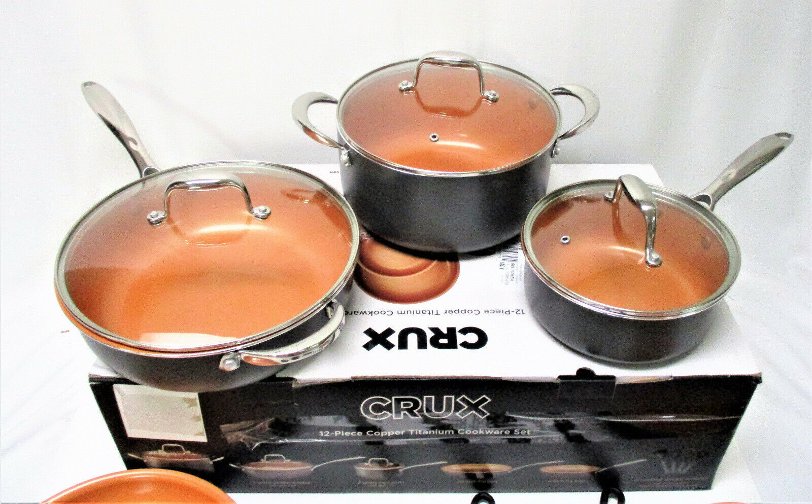 CRUX 12 Piece Copper Titanium Cookware Set Everything Else