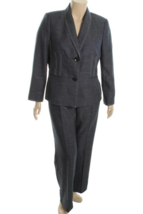 Le Suit Navy Women&#39;s Coral Cabana Faux Denim Pant Suit    14    $200 - $73.25