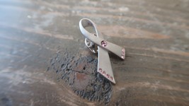 Silver Tone 1.5&quot; Avon Pink Stone Breast Cancer Ribbon Pin - $9.89