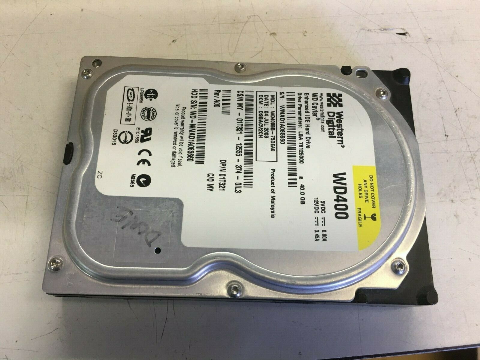 Western Digital WD400JB-00FSA0 40 Go IDE Disque Dur test 