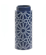 Accent Plus Blue Ceramic Geometric Pattern Cylinder Vase - $37.23