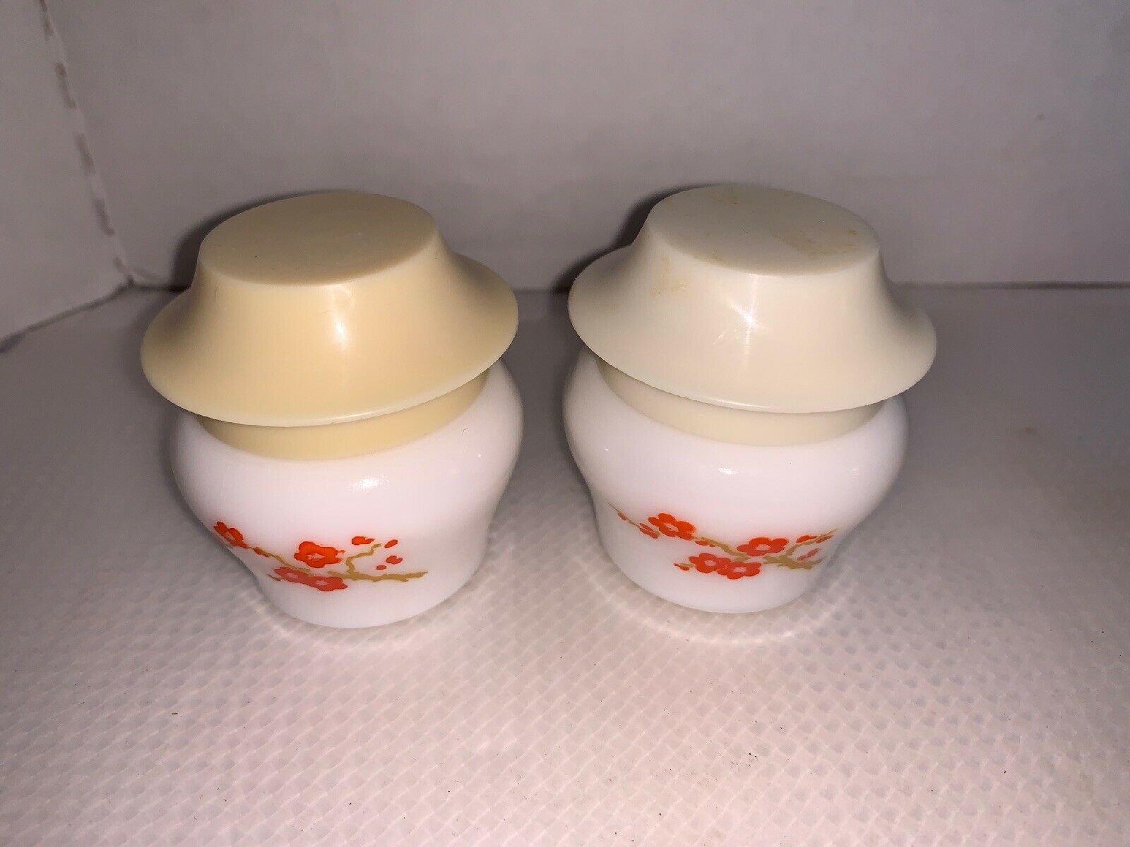 Vintage Pair Of Avon Imperial Garden Cream Sachet Porcelain Jars Bottles