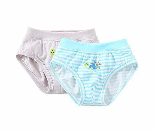 PANDA SUPERSTORE 2 Pieces Breathable Soft Babies Underwear Panties, Blue Gray, 2
