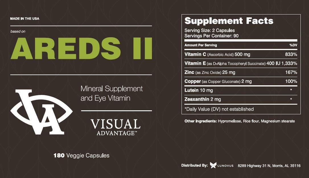 AREDS 2 Formula for Eye Health 180 Count Based on The AREDS 2 Study Dietary Supplements