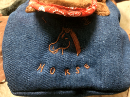Plush Pony Purse!  Great for Kids!  Denim purse with Bay Horse Plush image 3