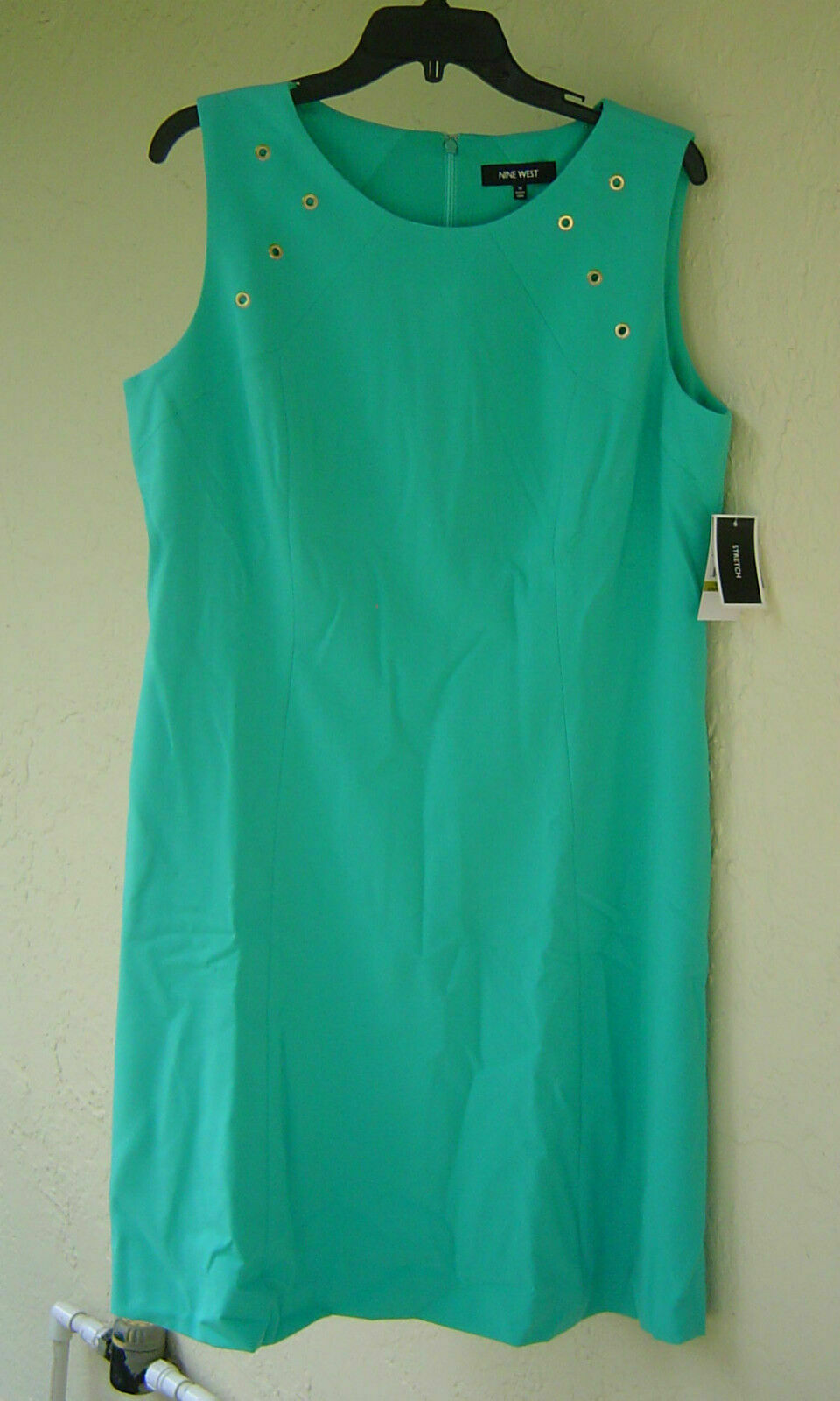 Primary image for NEW NINE WEST BLUE GREEN A LINE CAREER  DRESS SIZE 14 $99