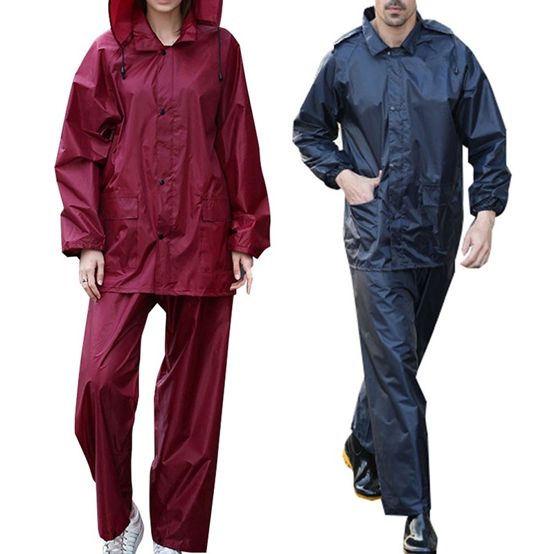 QZUnique Men's Lightweight Outdoor Ripstop Waterproof Packable Rain Jacket Pants