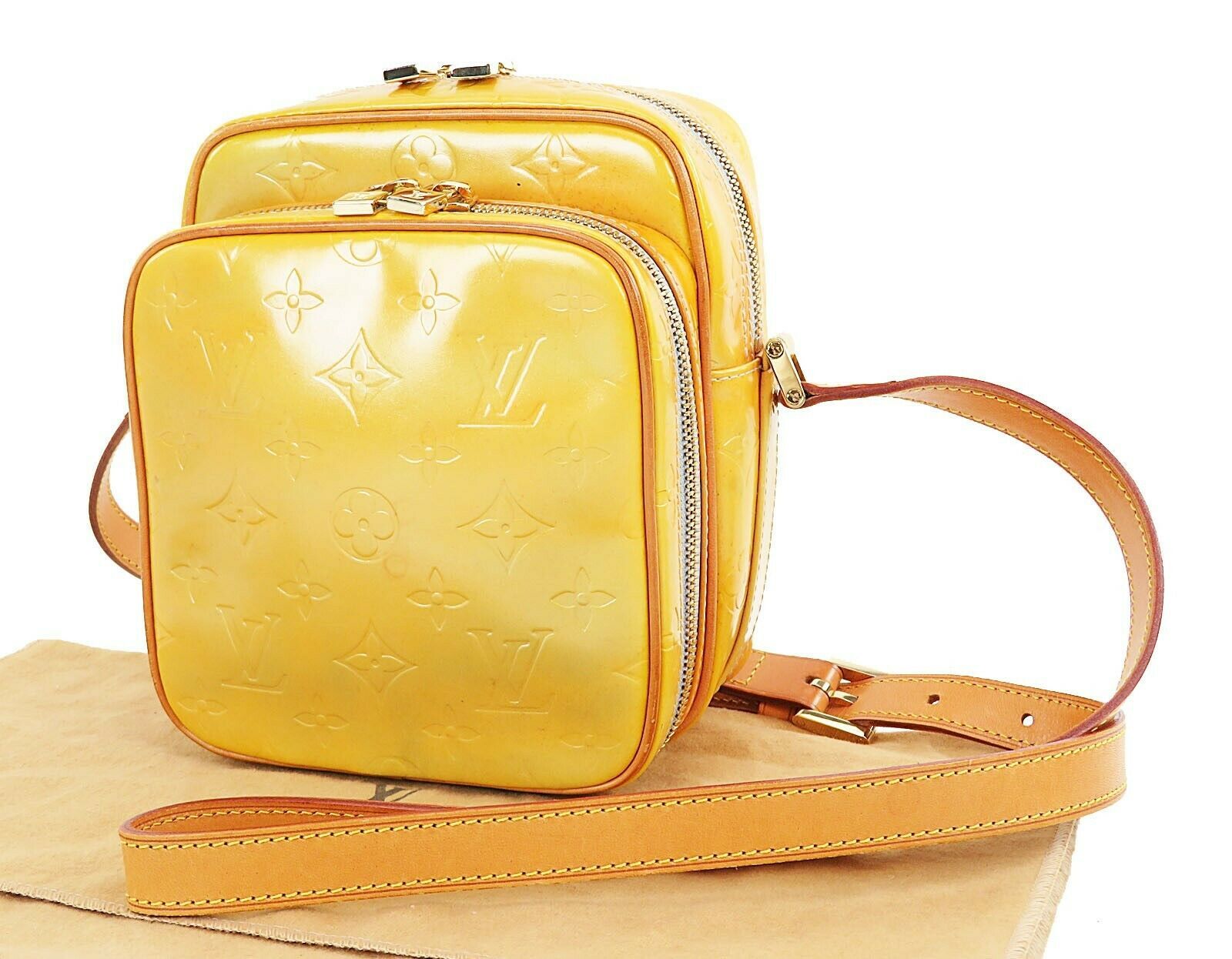 Neo monceau patent leather crossbody bag Louis Vuitton Yellow in Patent  leather - 32558087