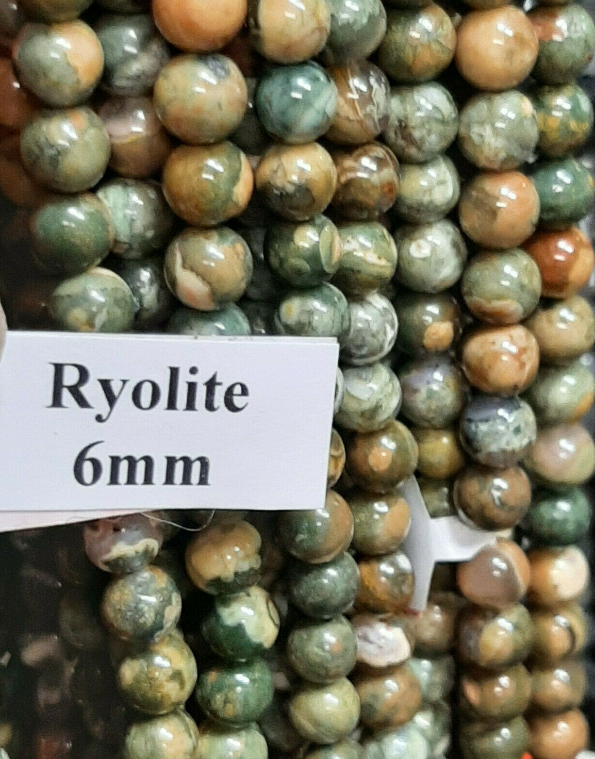 6mm Rhyolite Smooth Round Beads 15 - 16 strand