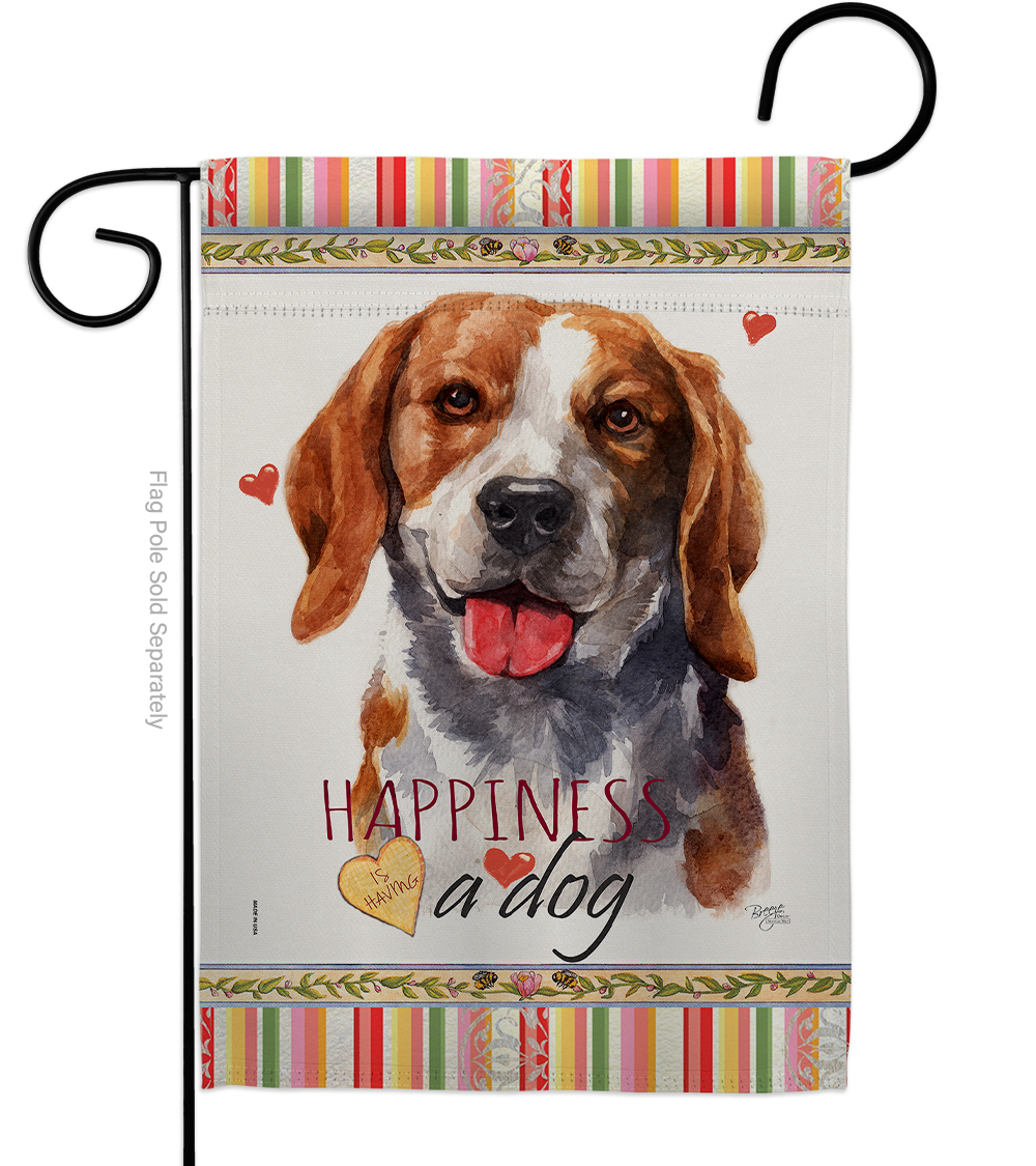 Beagle Happiness - Impressions Decorative Garden Flag G160150-BO