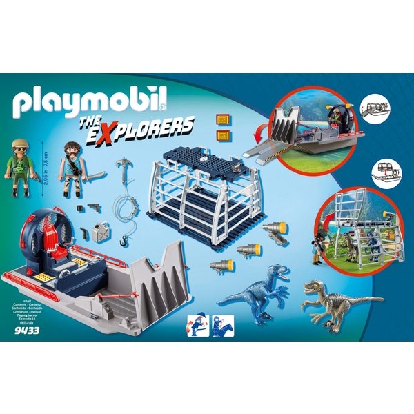 playmobil explorer vehicle with stegosaurus