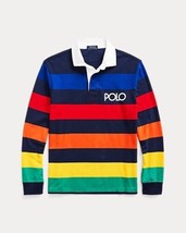 Polo Ralph Lauren Spectre Rainbow Striped Rugby Jersey Shirt Medium Classic PRL - $113.84