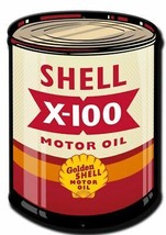 Shell X-100 Motor Oil Golden Shell Plasma Cut Metal Sign - $49.95