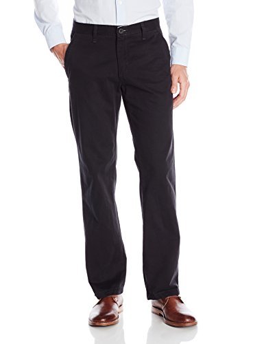 Lee Men's Weekend Chino Straight Fit Flat Front Pant, Black, 40W x 30L ...