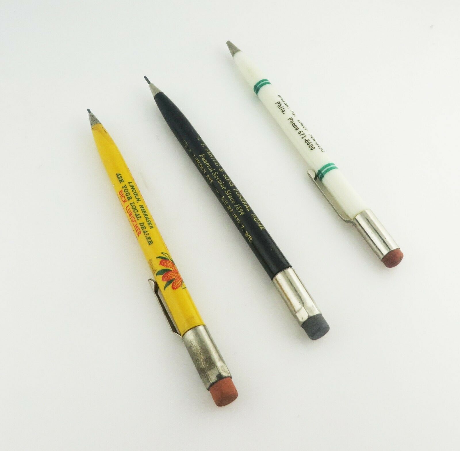 Lot of 3 Scripto Classic Mech Pencils New Erasers Mechanical