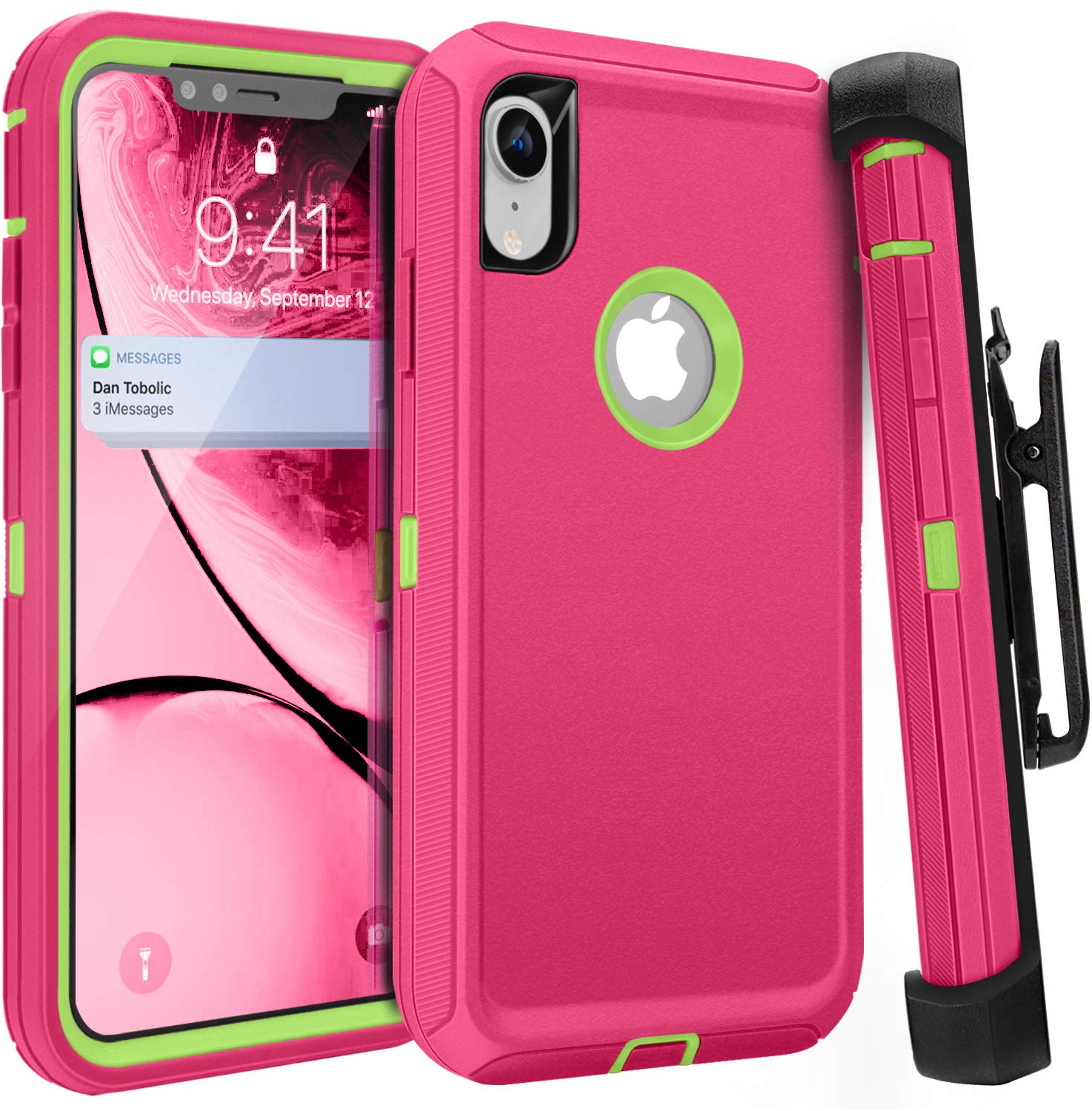 iPhone XR Case,FOGEEK Belt Clip Holster Heavy Duty Kickstand Protective