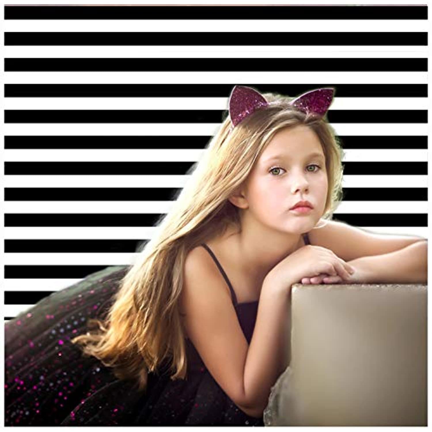 8X8Ft Black And White Stripe Photo Backdrop Striped Photography