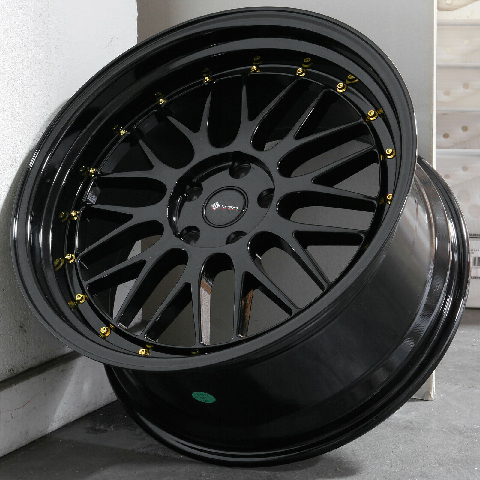 18x8 Vors VR8 5x108 35 Gloss Black Wheels Rims Set(4) - Wheels