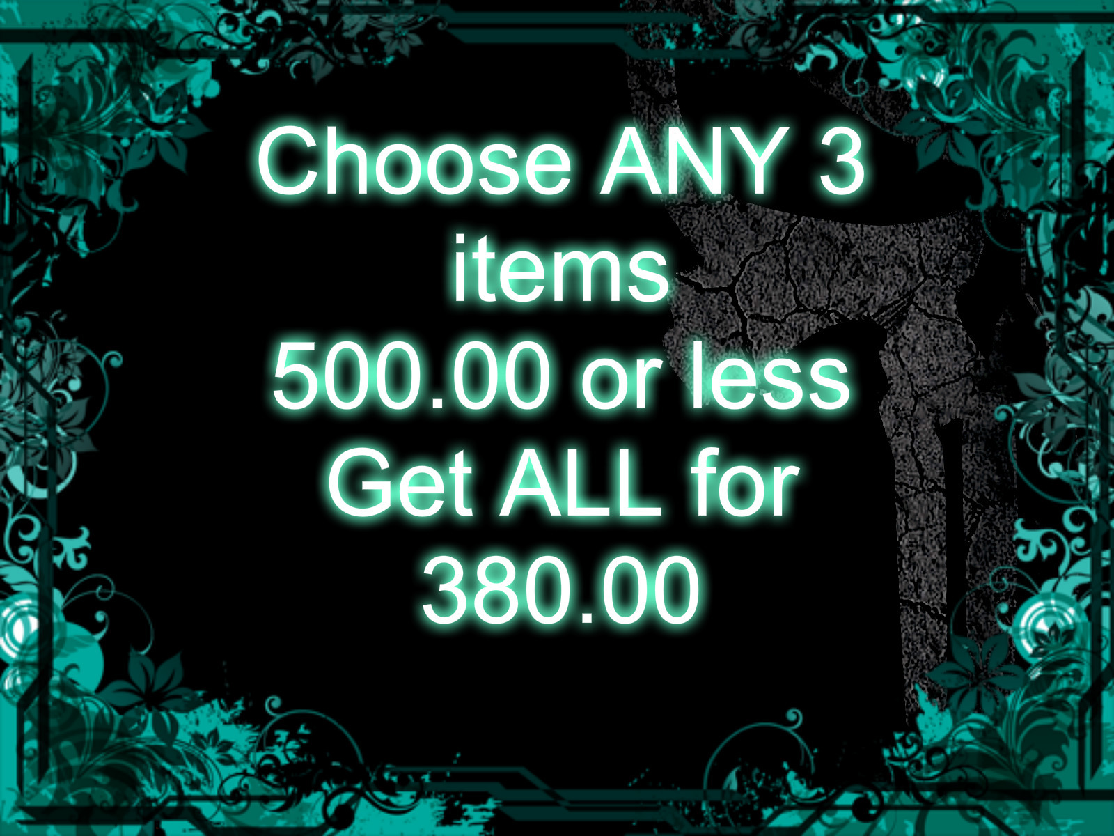 Haunted SALE Choose ANY 3 items 500.00 or less and get ALL for 380.00 + gifts