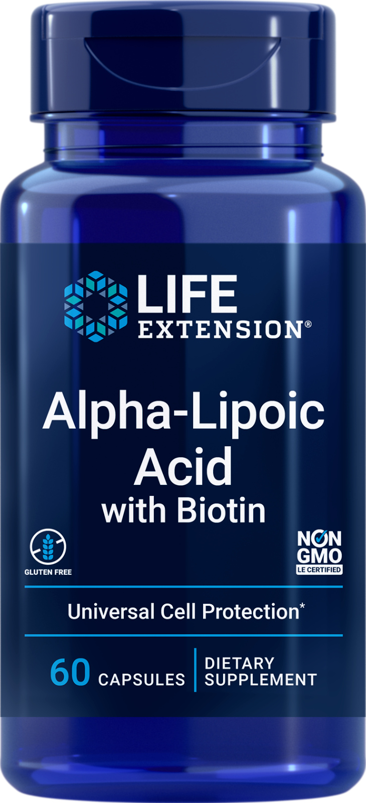Alpha Lipoic Acid With Biotin 60 Caps Life Extension Non GMO/Gluten Free - $17.89