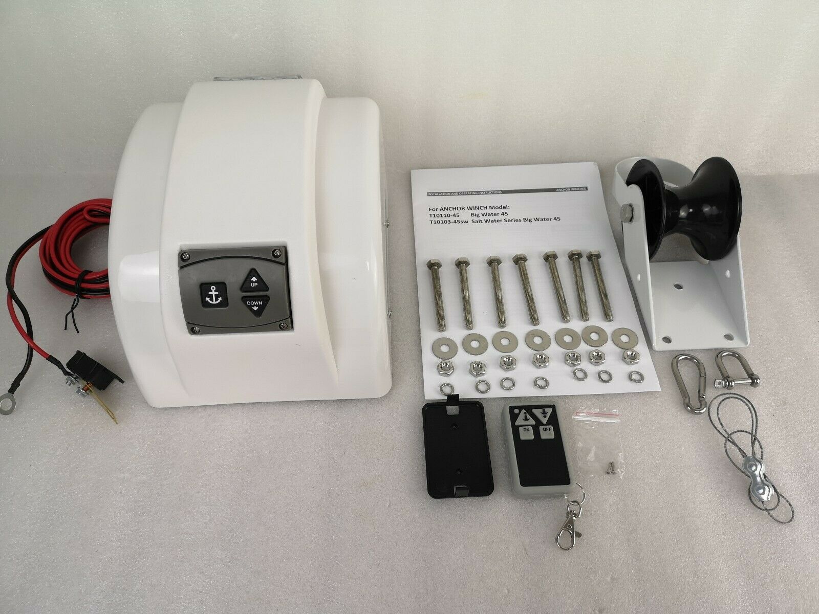 12V AutoDepoly Wireless Remote Control Anchor Winch 45 lb Saltwater