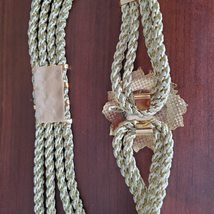 Vintage Rope Belt with Cloisonne Floral Buckle, 1970s Boho Retro Enamel Flower image 6
