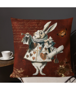 Alice In Wonderland Burgundy Sofa Garden Patio Decorative Throw Pillow C... - $23.99+