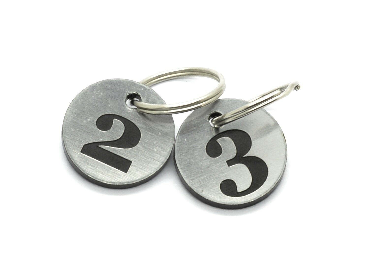 Pack of 5 Key Fobs, key Rings, key Tags Numbers 1 to 5 Silver, Circular Planners & Organizers
