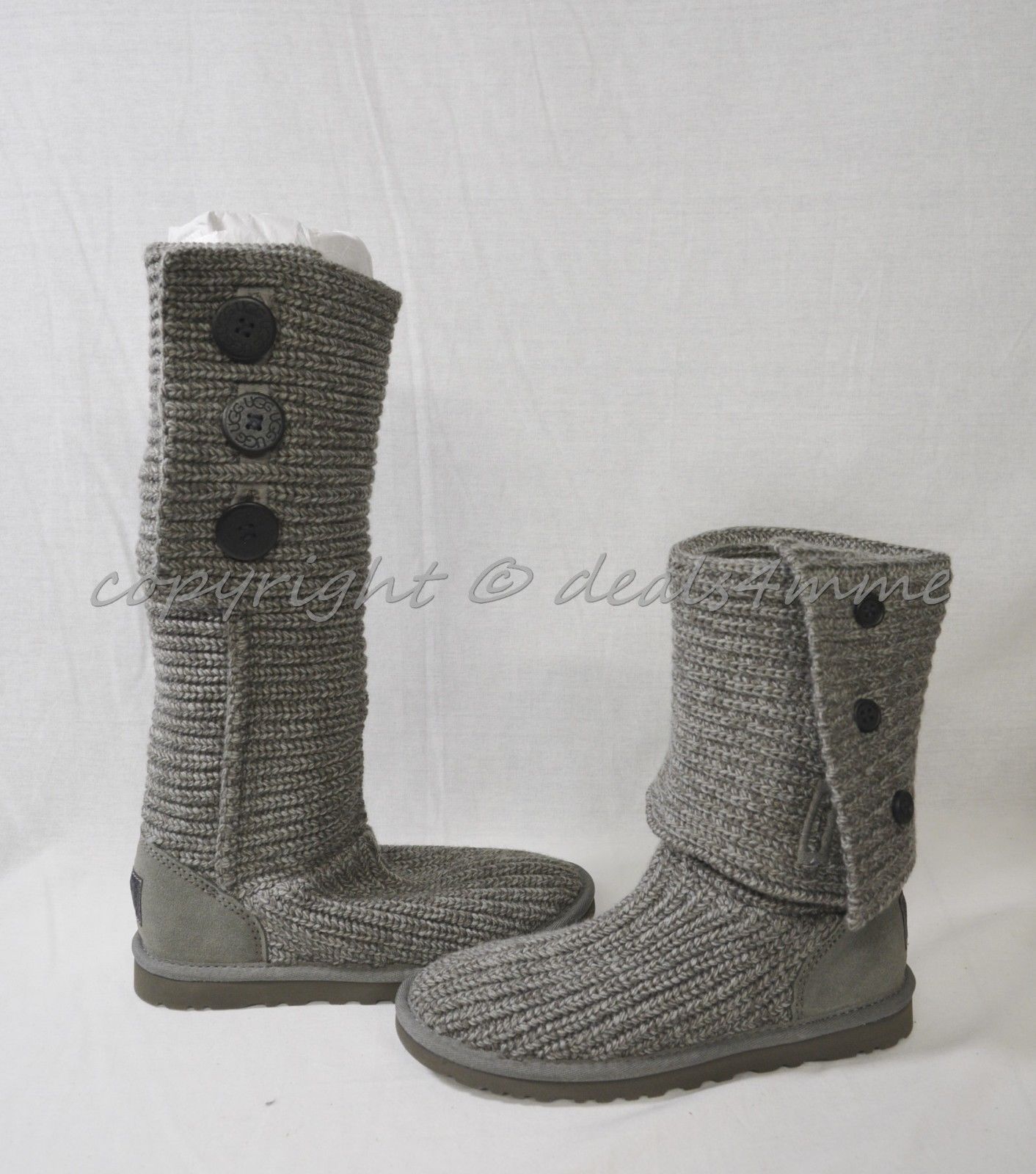 Primary image for NWD UGG Cardy Sweater Boots in Grey. US Women's Size 6. Winter Boots/Cold Weathe