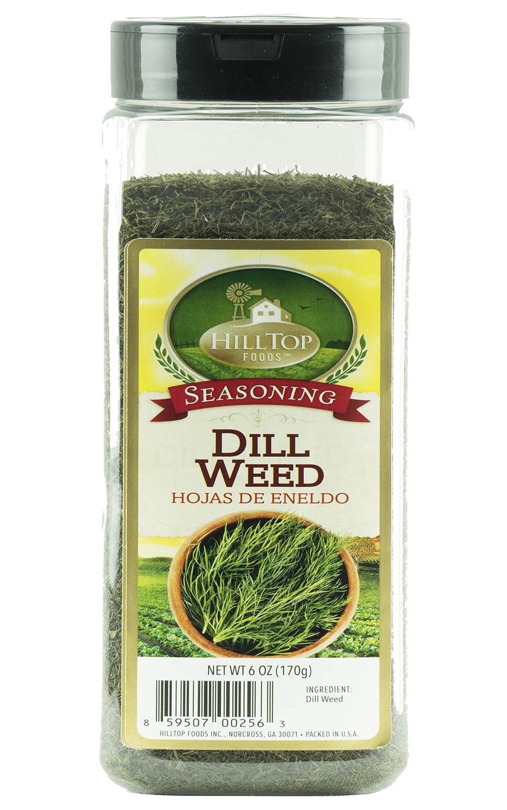 Hilltop Foods Natural Dill WeedSeasoning Spices 6oz Container Spice