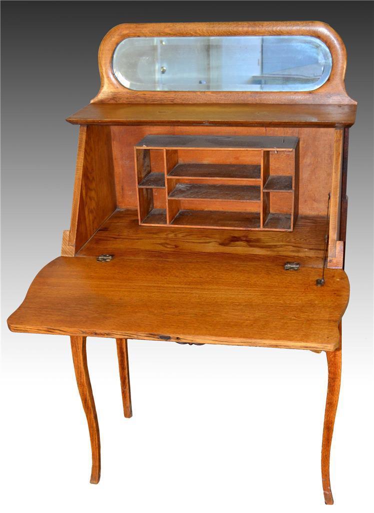 17252 Oak Ladies Slant Top Desk With Mirror And 50 Similar Items