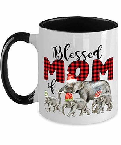 Blessed Mom Christmas Elephants Family funny christmas mug for mom dad father mo - £16.14 GBP