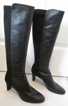 Stuart Weitzman Black Nappa Leather & Microfiber "Halfhi" Knee H Igh Boot - 7 - $139.99