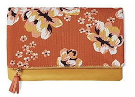 NEW Rachel Pally &quot;Zahara&quot; Faux Leather Floral Print Zipper Fold Clutch Bag - £21.88 GBP