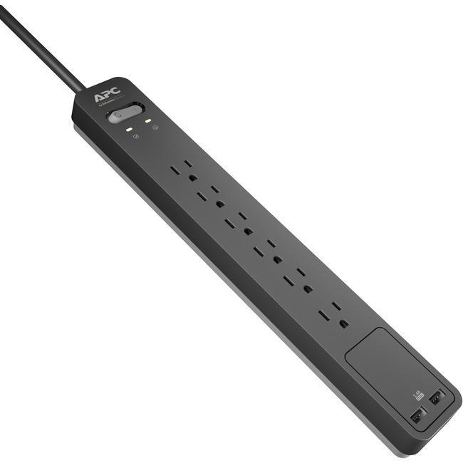 APC by Schneider Electric Essential SurgeArrest PE6U2, 6 Outlets, 2 USB charging
