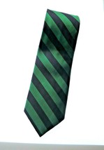 Ashford &amp; Brooks Green Blue Striped Men&#39;s Necktie Tie All Silk Hand Made... - $18.96