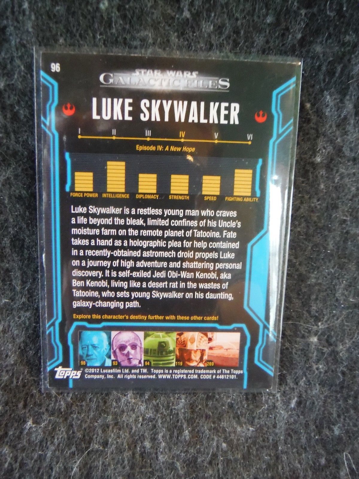 luke skywalker trading cards