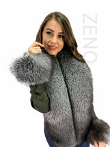 Blue Frost Fox Fur Boa 63' (160cm) + Tails as Wristbands / Headband Saga Furs image 10