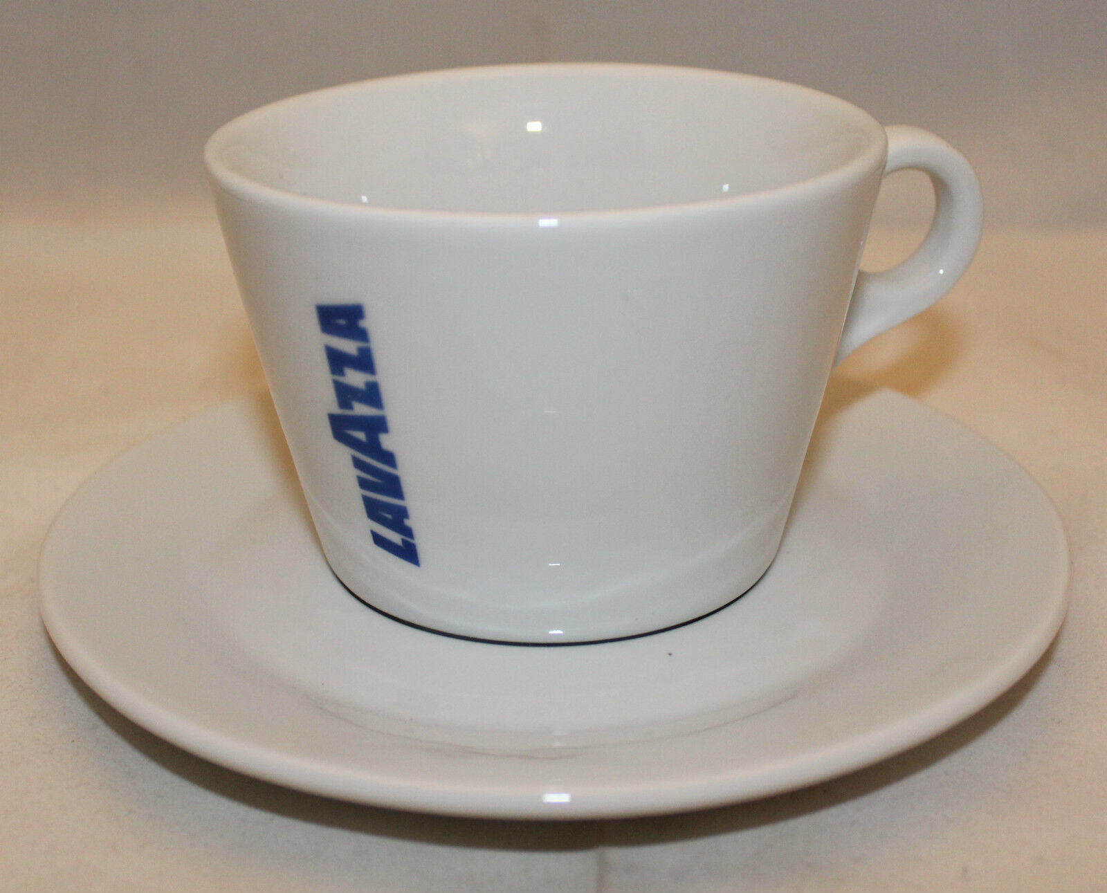 Lavazza Coffee White Blue Americano Mug Cup Saucer Set 8oz Logo IPA