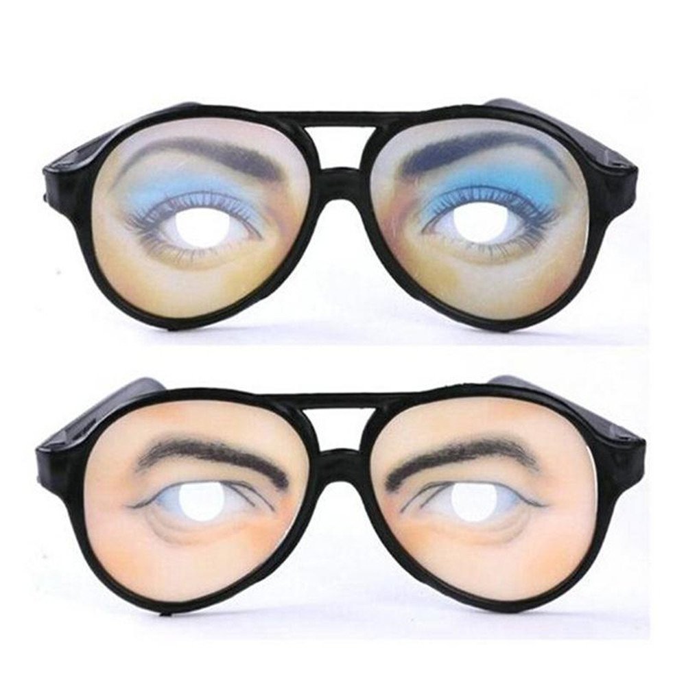 2 PCS Funny Eye Disguise Glasses Toy Tricking Prop for Halloween April
