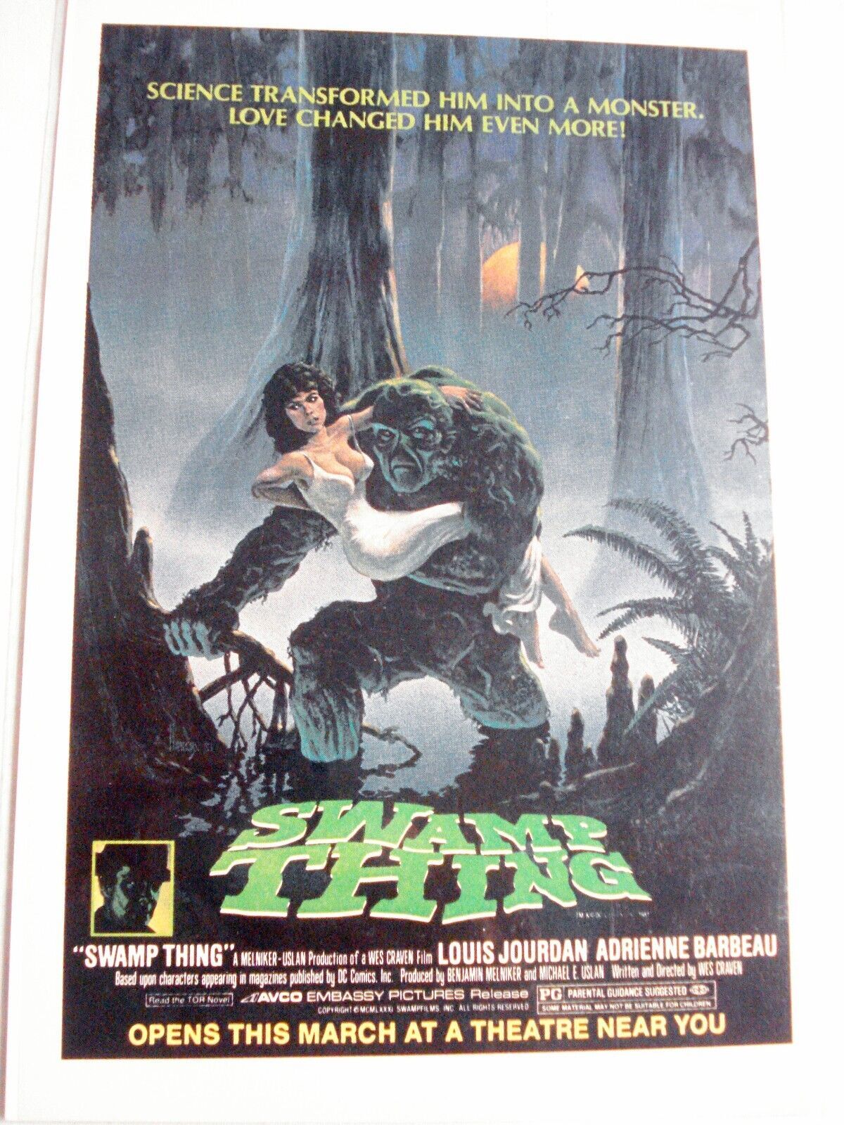 1981 Color Movie Ad Swamp Thing Adrienne Barbeau - Other