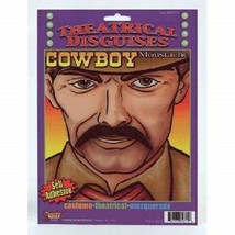 SELF ADHESIVE THEATRICAL COWBOY MOUSTACHE COSTUME ACCESSORY - £5.58 GBP