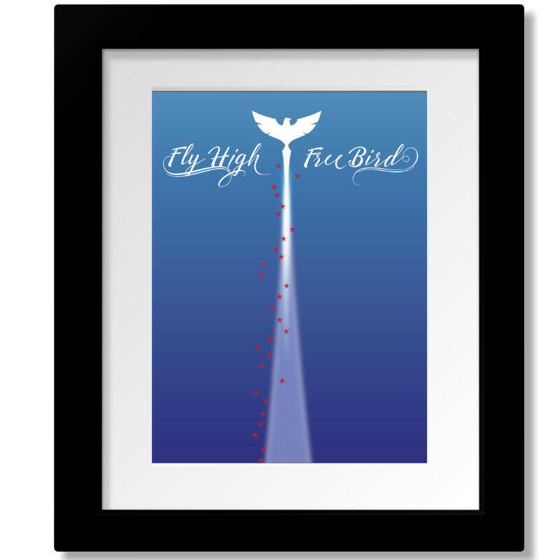 Free Bird by Lynyrd Skynyrd - Song Lyric Rock Music Art Print, Canvas, or Plaque
