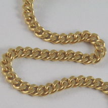 SOLID 18K YELLOW GOLD CHAIN MASSIVE GOURMETTE LINK, FLAT NECKLACE, MADE IN ITALY image 3