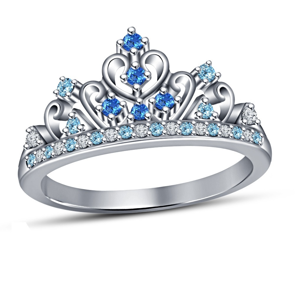 New Fashion Style 14k White GF Women's Disney Princess Cinderella Crown