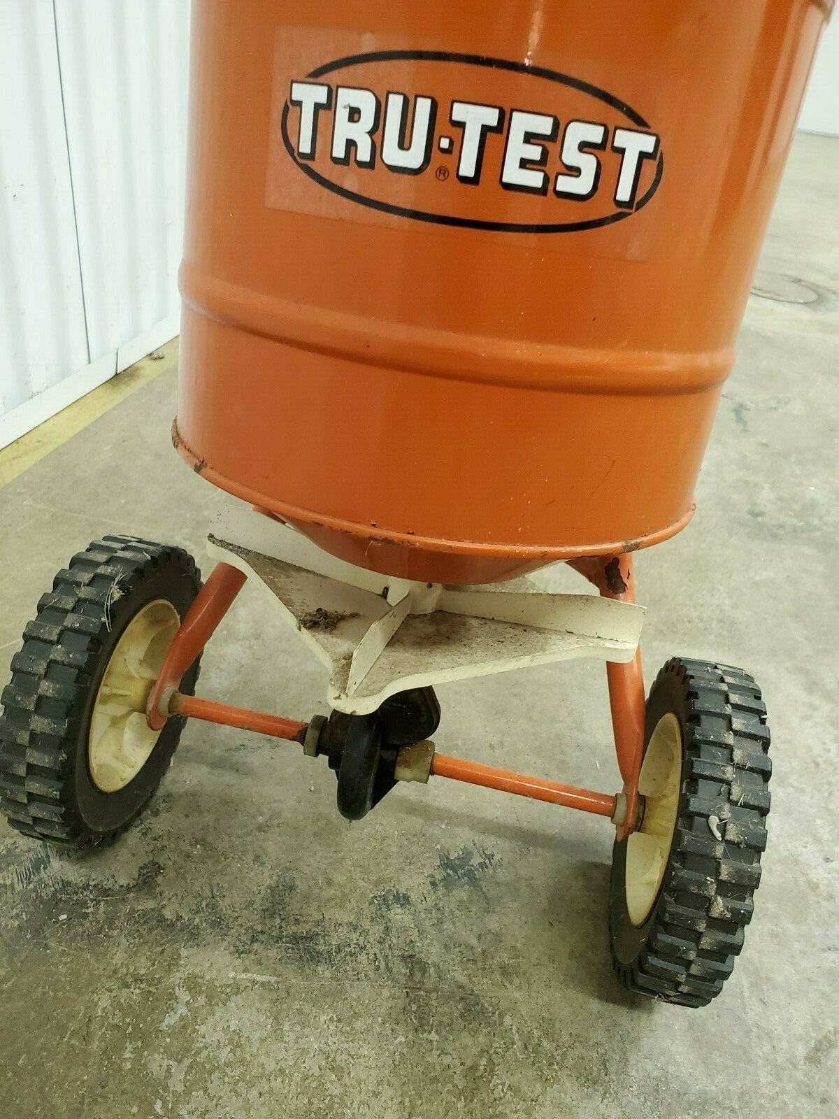 Vintage Cyclone Seeder Tru Test Seed Fertlizer Spreader Orange Barrel