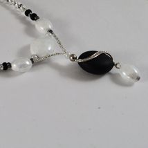 NECKLACE ANTIQUE MURRINA VENICE WITH MURANO GLASS BLACK AND WHITE , ADJUSTABLE image 4