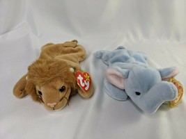 Ty Roary Lion Plush Peanut Elephant Lot Stuffed Animal toy - $19.75
